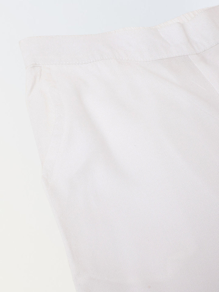 Girls White Embroidered Sleeveless Co-Ord Set