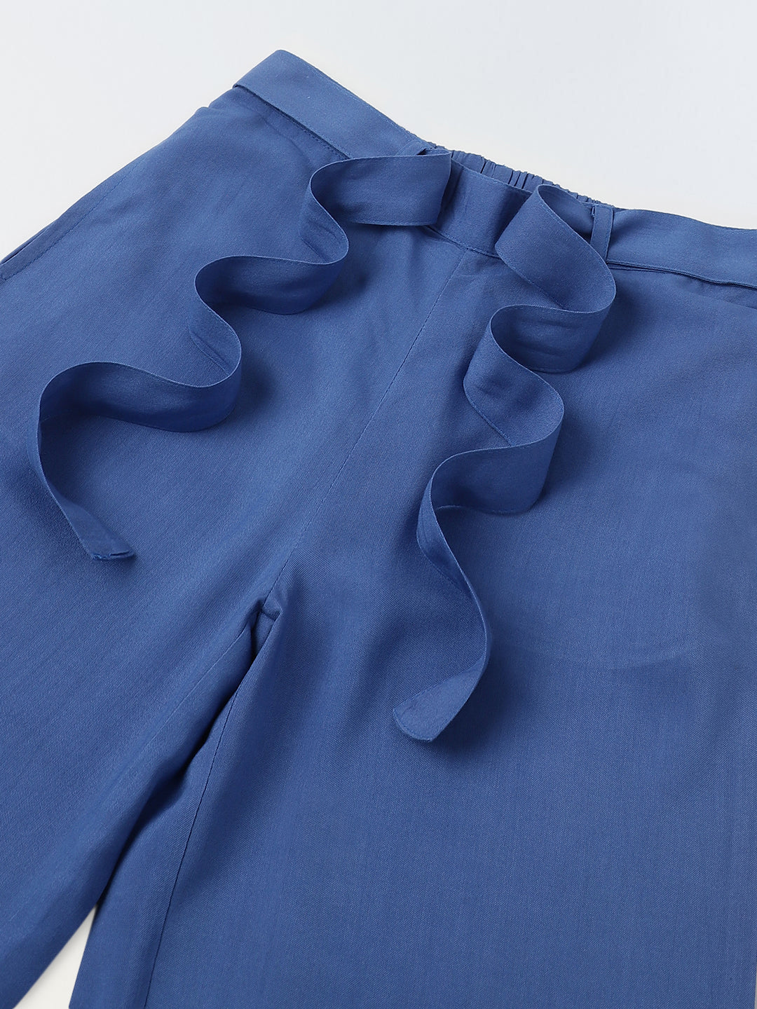 Green & Royal Blue Single Jersey Cotton Co-Ord Set For Girls