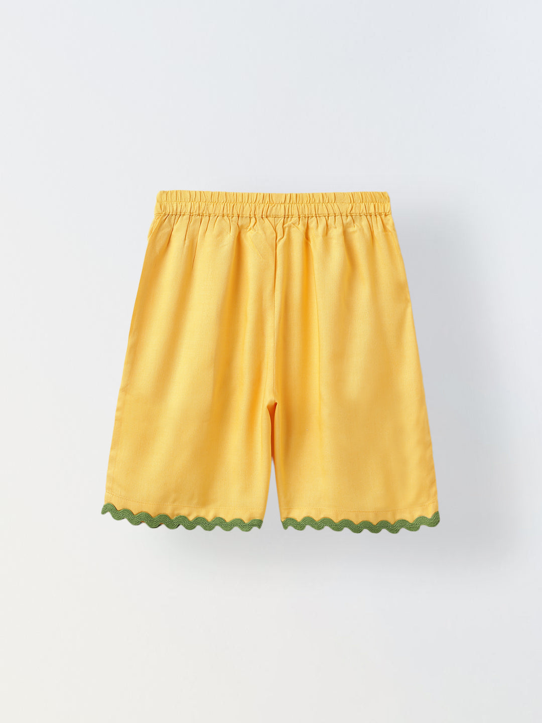 Yellow Cotton Shirt and Short Co-Ord Set-Girls