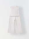 Girls White Crochet Sleeveless Co-Ord Set