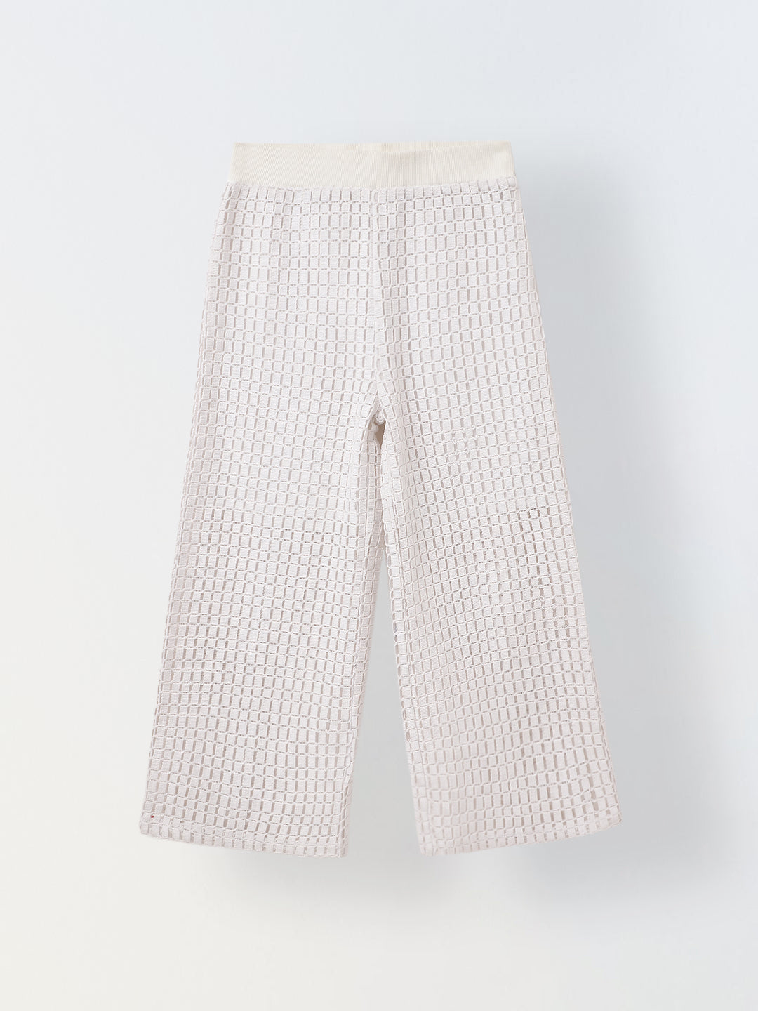 Girls White Crochet Sleeveless Co-Ord Set
