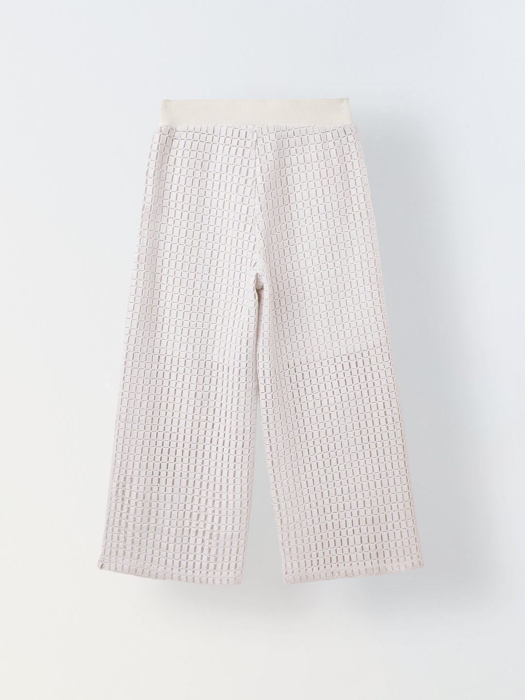 Girls White Crochet Sleeveless Co-Ord Set