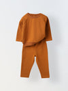 Mustard Waffle-Knit Co-Ord Set