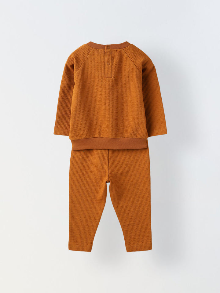 Mustard Waffle-Knit Co-Ord Set
