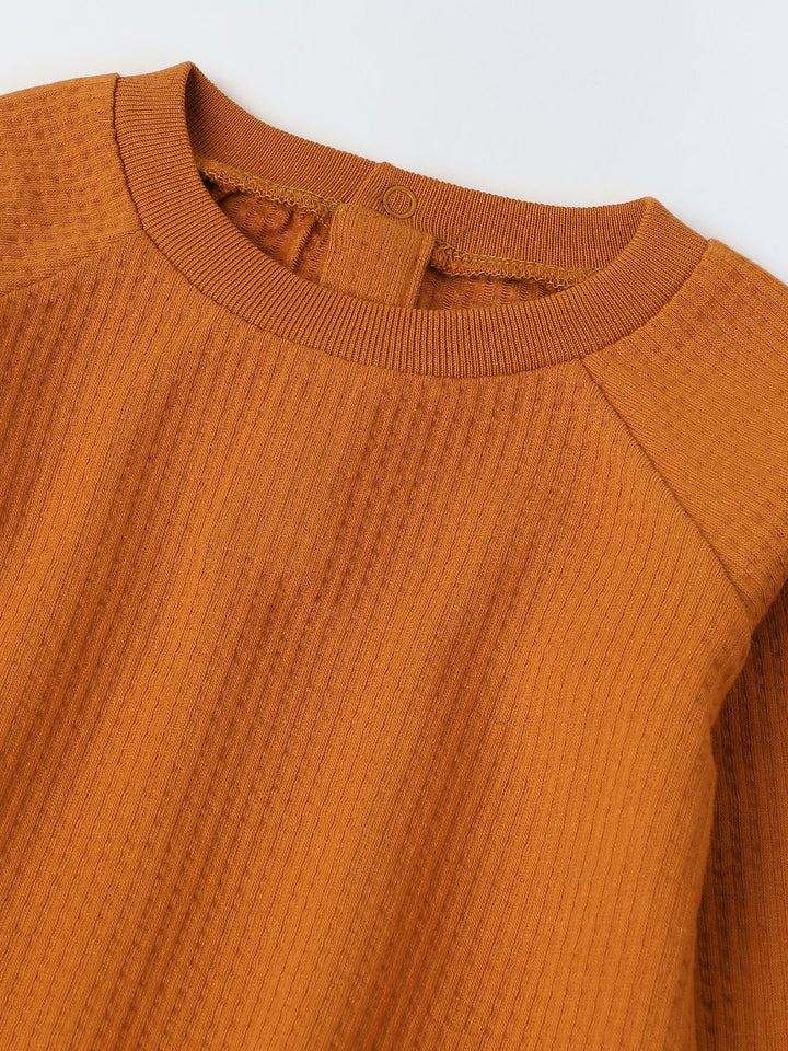 Mustard Waffle-Knit Co-Ord Set