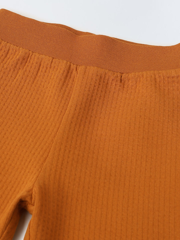 Mustard Waffle-Knit Co-Ord Set