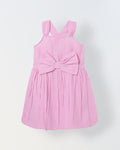 Spunkies Pink Girls Smocked Square Neck Sleeveless A-Line Dress