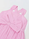 Spunkies Pink Girls Smocked Square Neck Sleeveless A-Line Dress