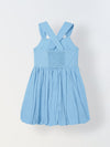 Spunkies Blue Girls Smocked Square Neck Sleeveless A-Line Dress