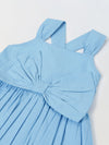 Spunkies Blue Girls Smocked Square Neck Sleeveless A-Line Dress