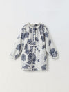 Elegant Floral Print Long-Sleeve Dress-Girls