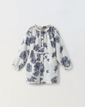 Elegant Floral Print Long-Sleeve Dress-Girls