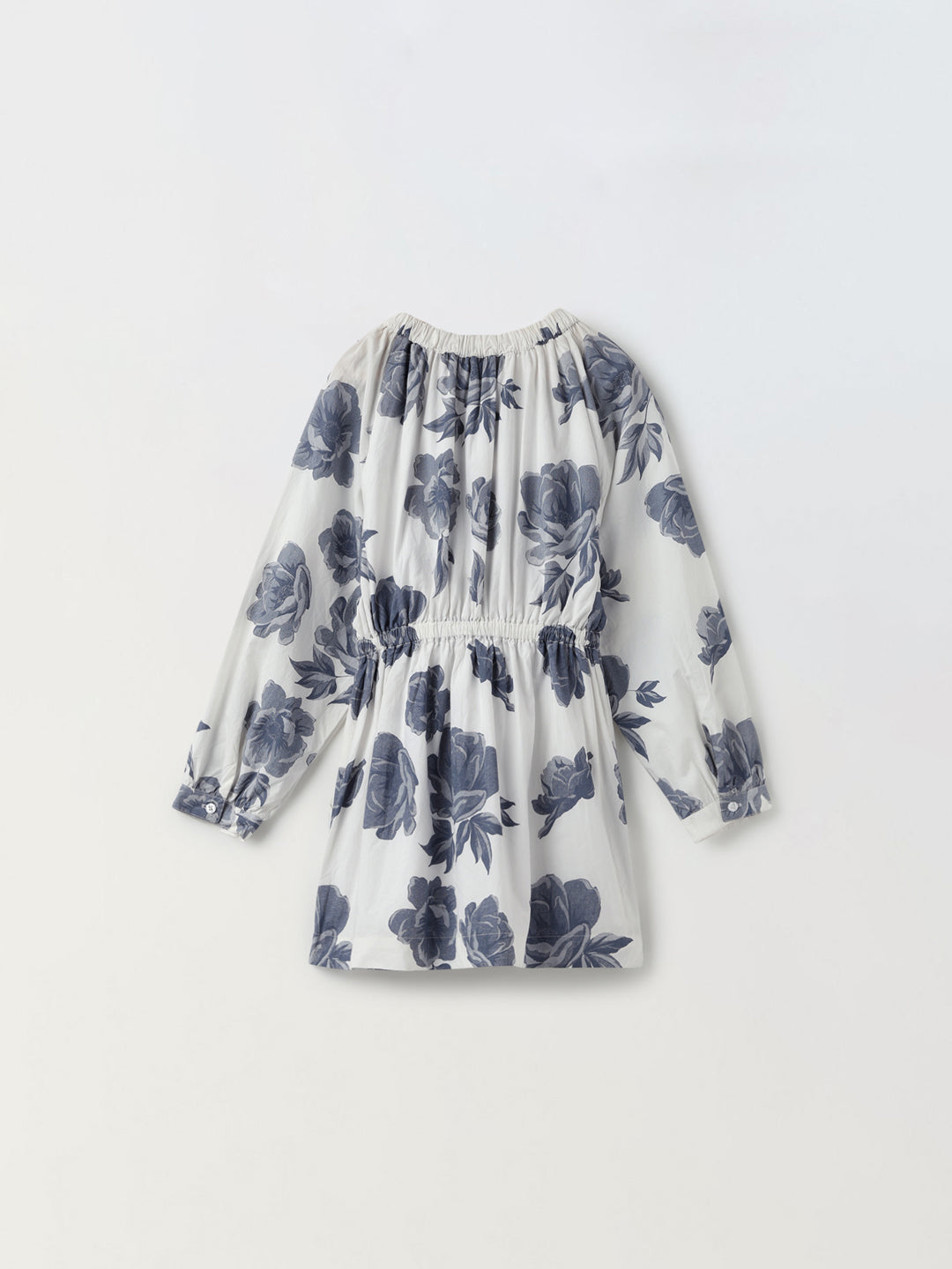 Elegant Floral Print Long-Sleeve Dress-Girls