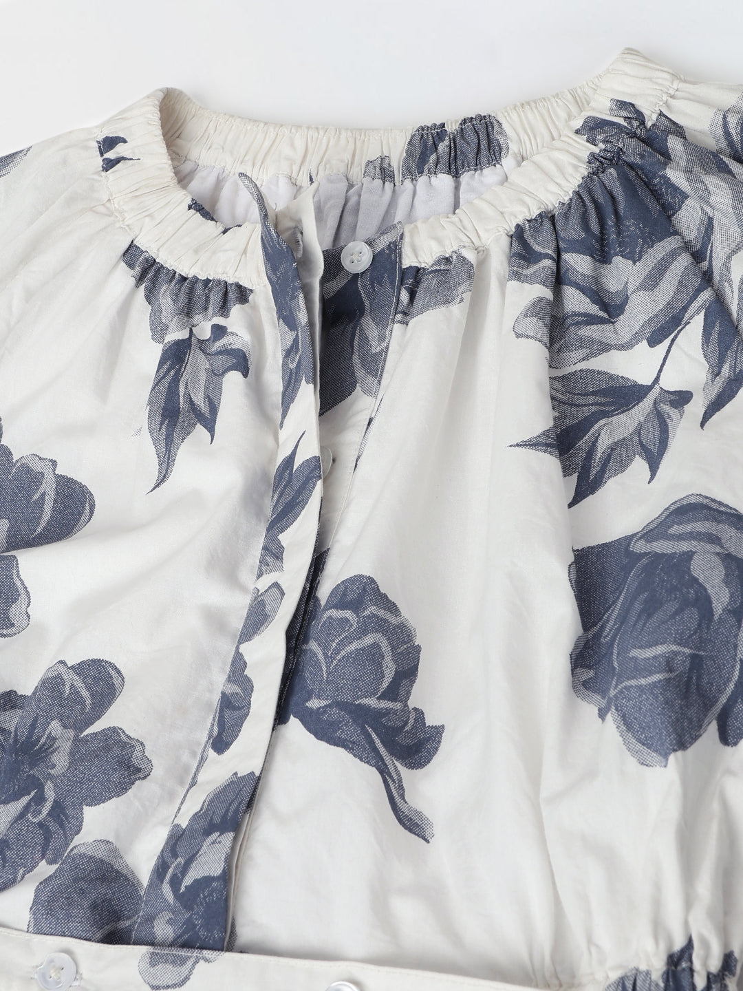 Elegant Floral Print Long-Sleeve Dress-Girls