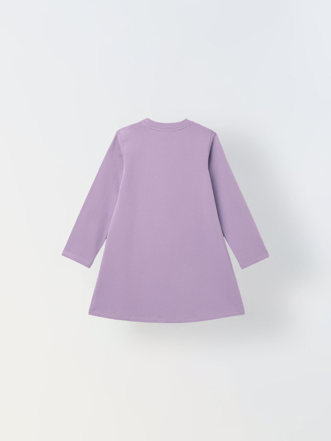 Spunkies Purple Girls Solid Round Long Sleeves A-Line Dress