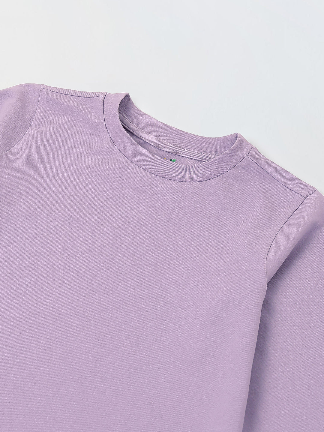 Spunkies Purple Girls Solid Round Long Sleeves A-Line Dress