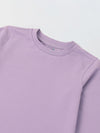 Spunkies Purple Girls Solid Round Long Sleeves A-Line Dress