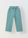 Girls Green Striped T-shirt with Pyjamas Set