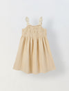 Spunkies Ecru Girls Smocked Lace Square Neck Sleeveless A-Line Dress