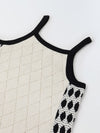 Spunkies Off White Girls Crochet Square Neck Sleeveless A-Line Dress