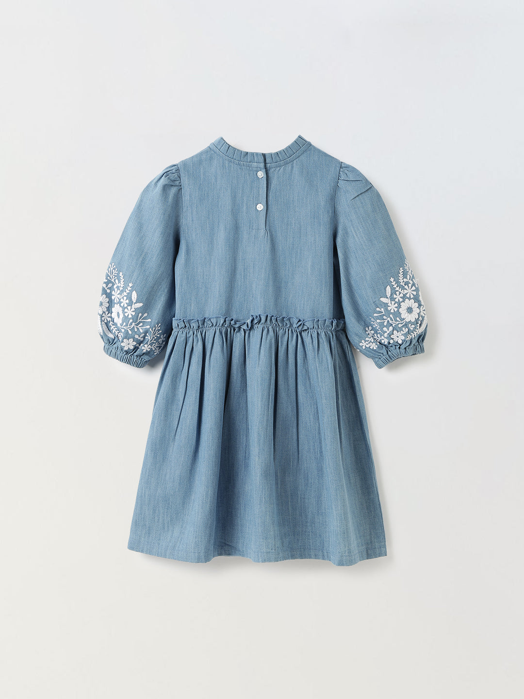 Girls Denim Embroidered Dress