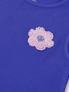 Spunkies Blue Girls Crochet Floral Round Neck Sleeveless A-Line Dress