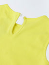 Lime Yellow Cotton Sleeveless Ruffle Hem Dress