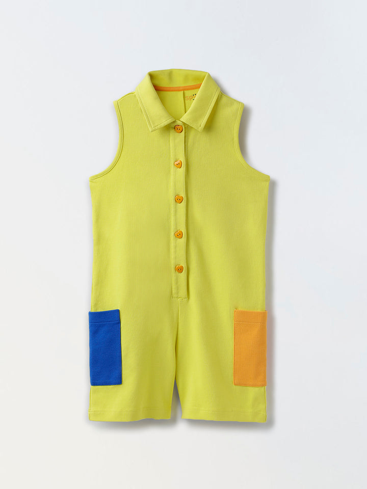 Classic Collared Yellow Jumpsuit