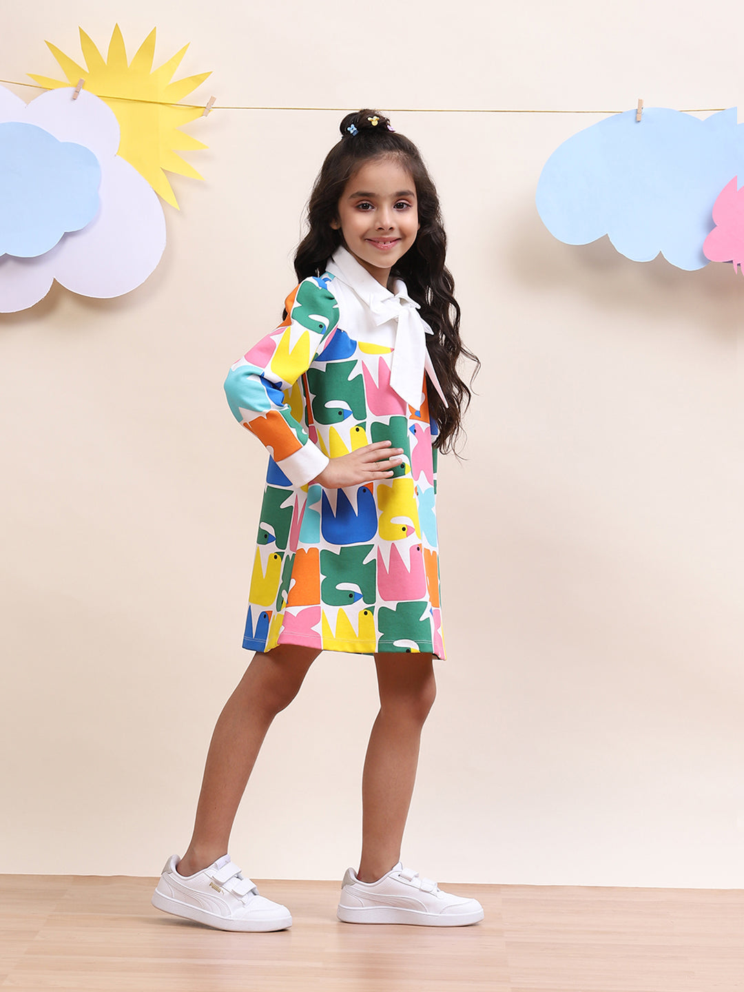 Interlock Dress with Bow-tie