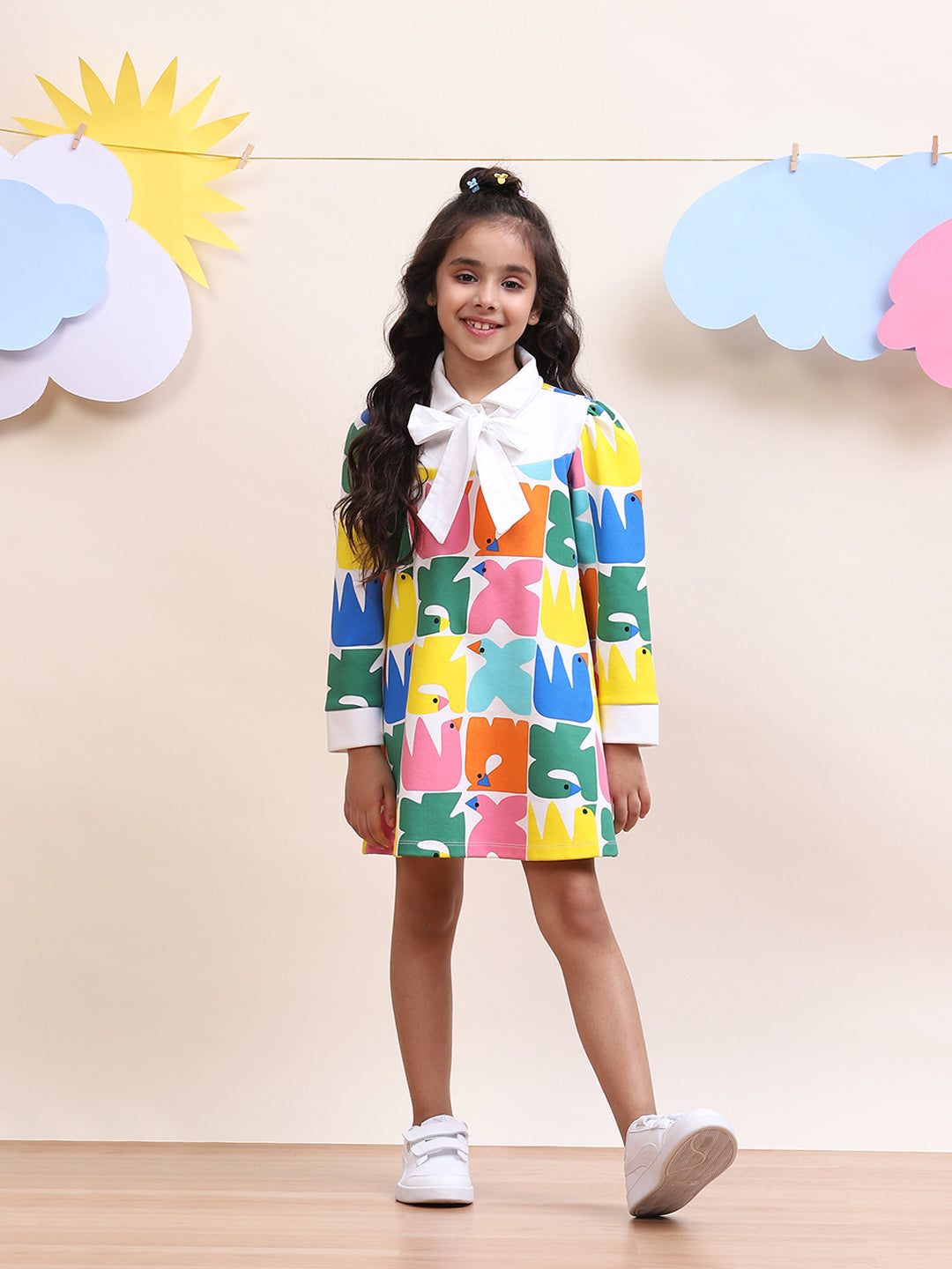 Interlock Dress with Bow-tie