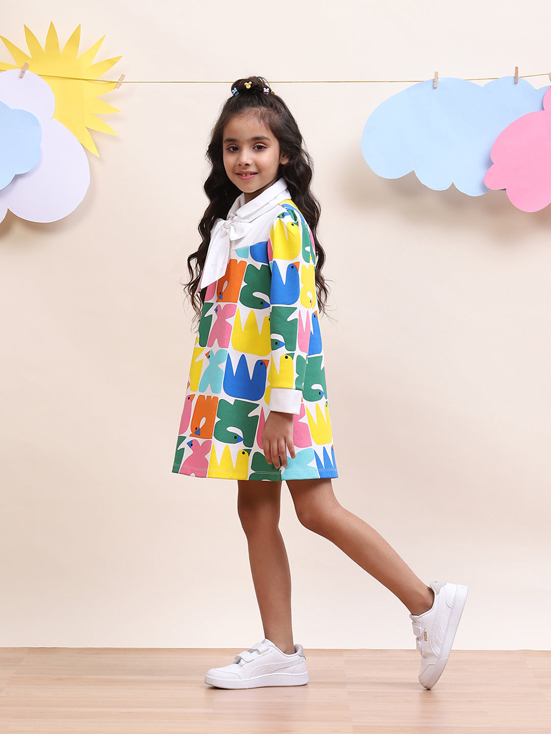 Interlock Dress with Bow-tie