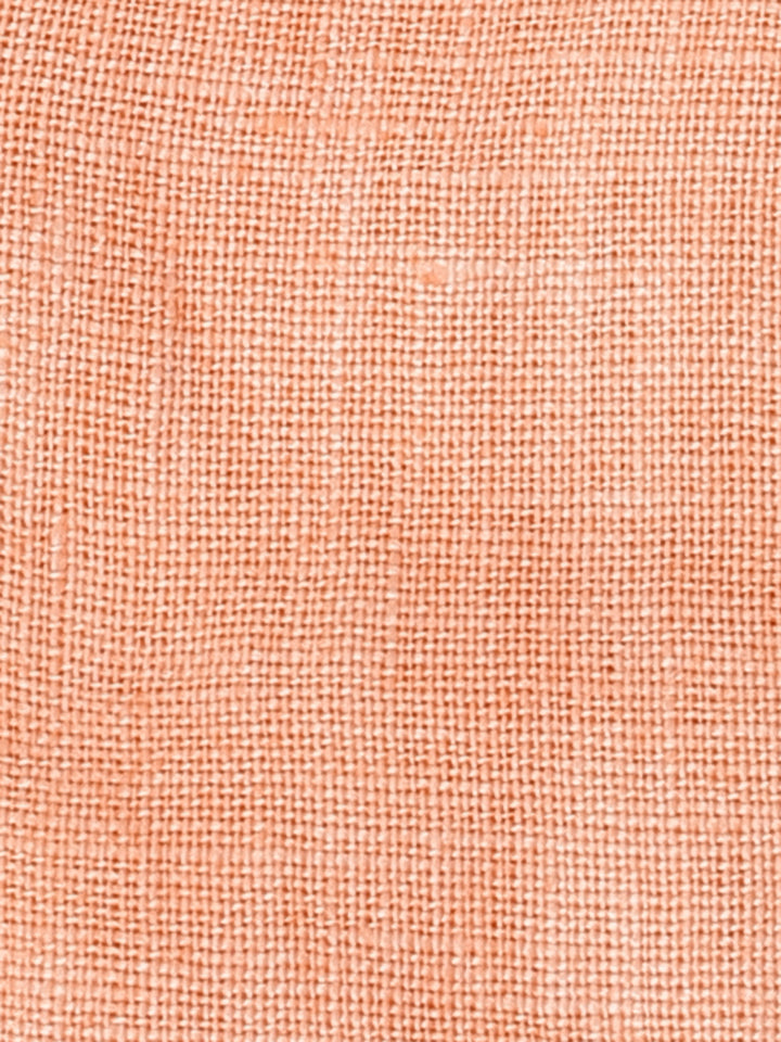 Infant Girls' Peach Peplum Cotton Linen Dress