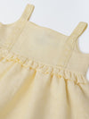 Infant Girls' Soft Yellow Peplum Cotton Linen Dress