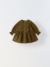 Brown Bow Cotton Gauze Dress