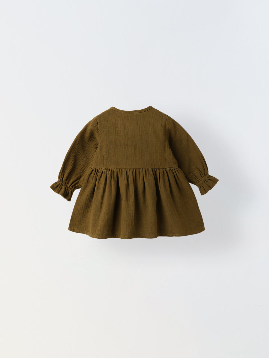 Brown Bow Cotton Gauze Dress