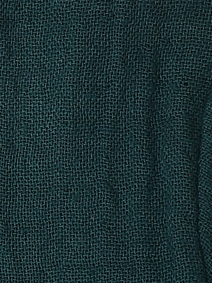 Girls' Teal Bow Accents Long-Sleeve Button-Down Dress