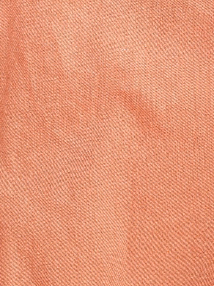 Infant Girls' Peach Sleeveless Bow-Tie Cotton Dress