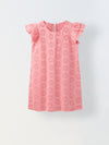 Pink Cotton Schiffli Dress For Girls