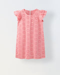Pink Cotton Schiffli Dress For Girls