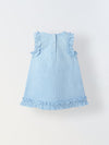 Infant Girls' Lavender Sleeveless Ruffled Cotton Dress