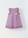 Infant Girls' Lavender Sleeveless Ruffled Cotton Dress