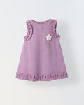 Infant Girls' Lavender Sleeveless Ruffled Cotton Dress