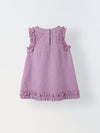 Infant Girls' Lavender Sleeveless Ruffled Cotton Dress