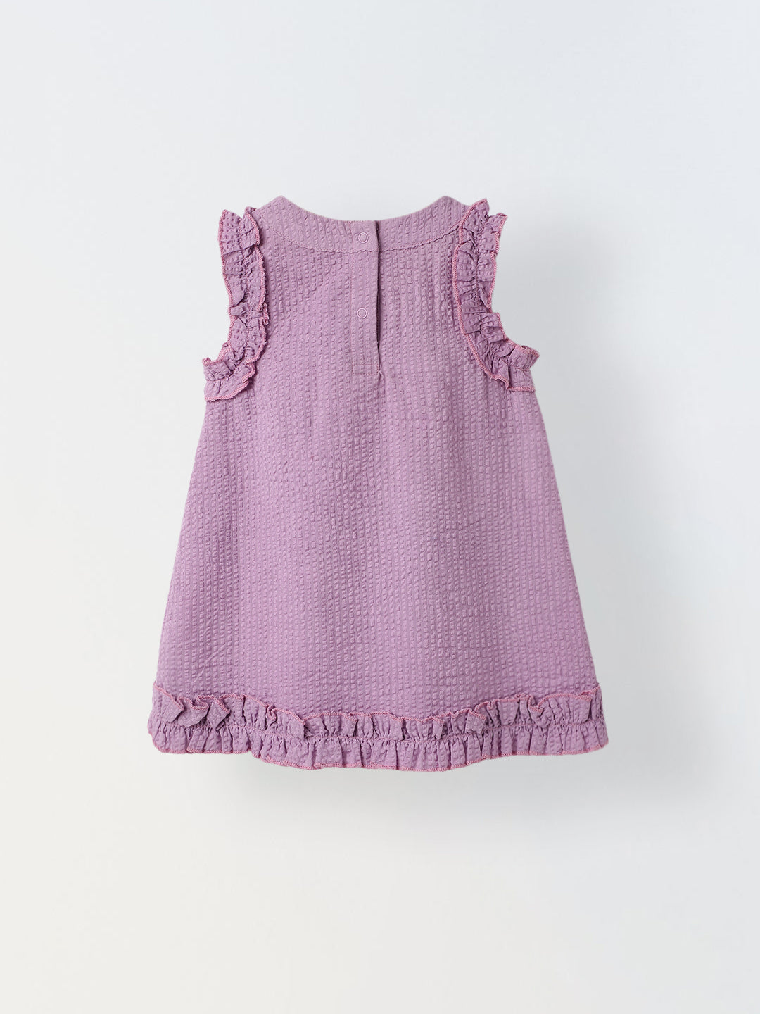 Infant Girls' Lavender Sleeveless Ruffled Cotton Dress