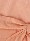Infant Girls' Peach Ruffled Sleeve Cotton Dress
