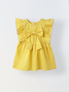 Infant Girls' Yellow Ruffled Sleeve Cotton Dress