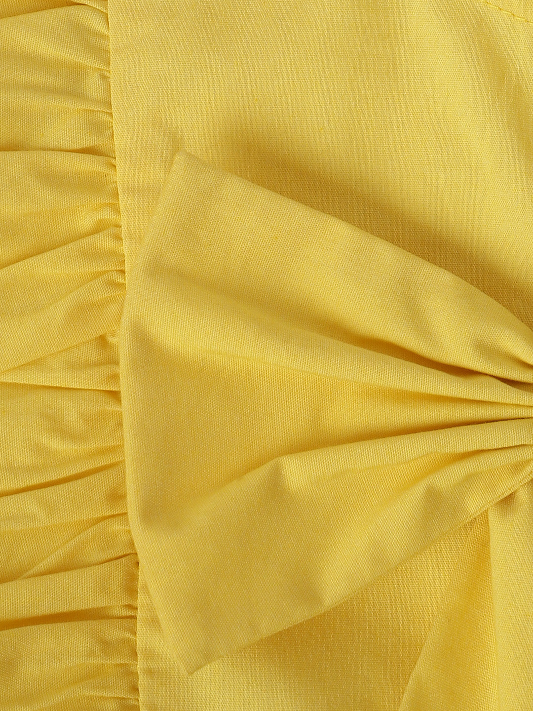Infant Girls' Yellow Ruffled Sleeve Cotton Dress
