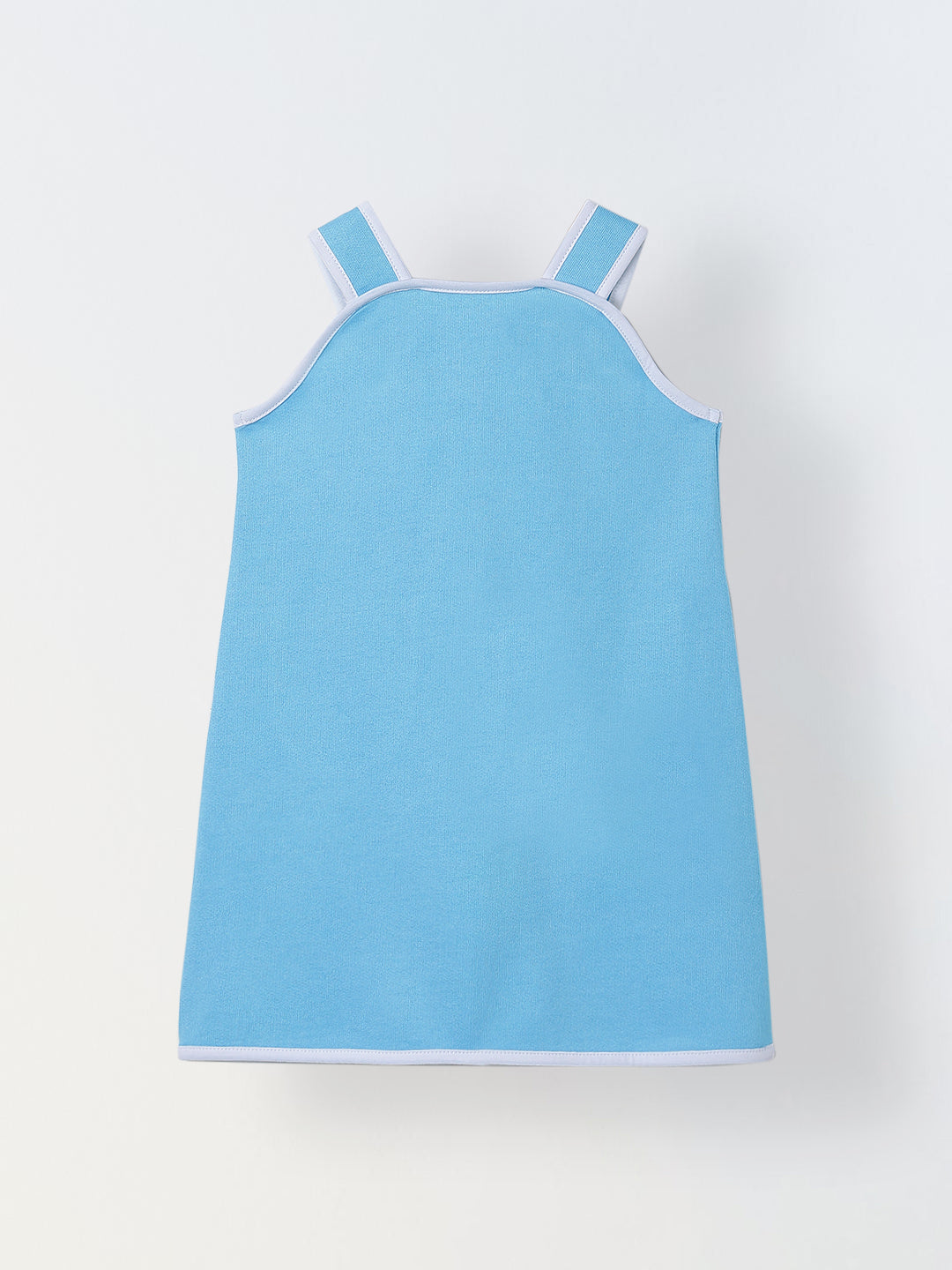 Spunkies Blue Girls Solid Square Neck Sleeveless A-Line Dress