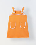 Spunkies Orange Girls Solid Square Neck Sleeveless A-Line Dress
