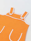 Spunkies Orange Girls Solid Square Neck Sleeveless A-Line Dress